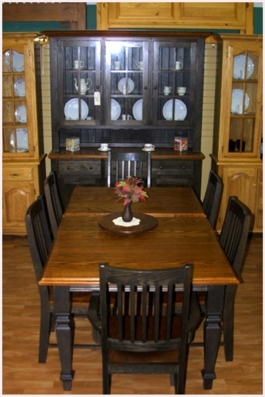 Oak Sheridan Mennonite Dining Room Table Mennonite Furniture Ontario at Lloyd's Furniture Gallery in Schomberg