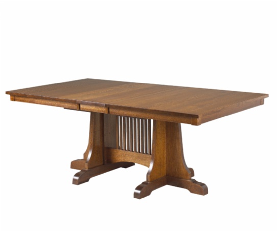 Morris Plains Mission Double Pedestal Table Mennonite Furniture Ontario at Lloyd's Furniture Gallery in Schomberg