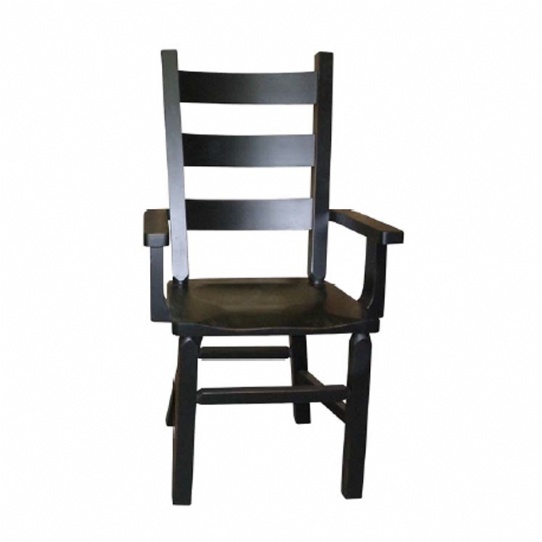 Rustic Ladder Back Arm Chair Mennonite Furniture Ontario at Lloyd's Furniture Gallery in Schomberg
