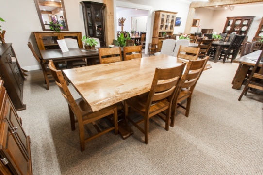Arcadia Live Edge Double Pedestal Table Mennonite Furniture Ontario at Lloyd's Furniture Gallery in Schomberg