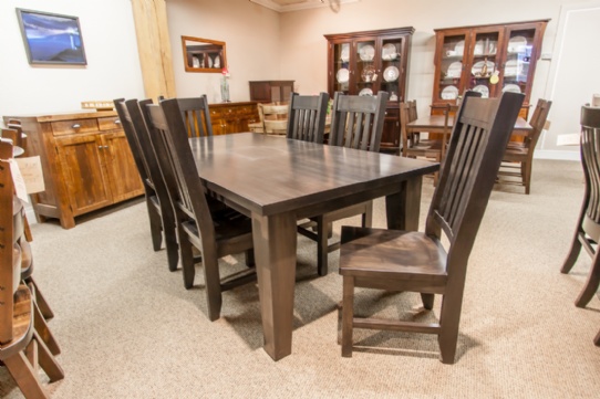 Wormy Maple Harvest Table Mennonite Furniture Ontario at Lloyd's Furniture Gallery in Schomberg