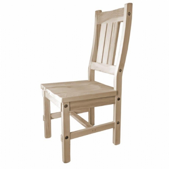 Timber Slat Back Side Chair With Bolts Mennonite Furniture Ontario at Lloyd's Furniture Gallery in Schomberg